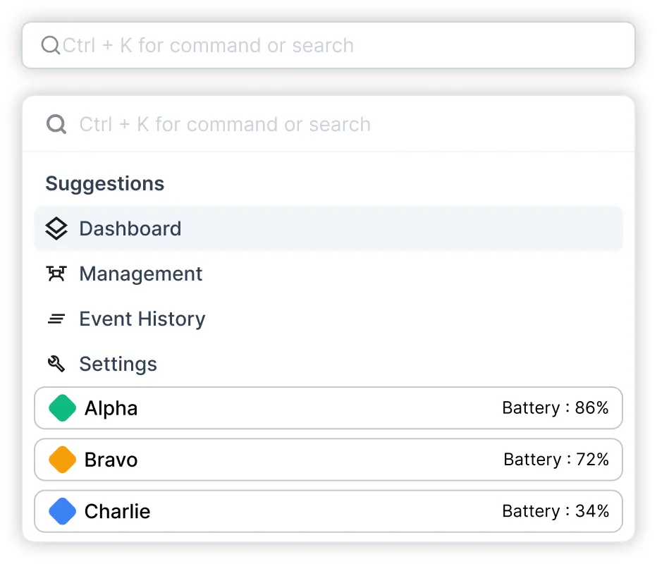 Command palette and shortcuts